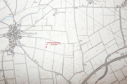 Fundstelle der vergifteten Rohrweihe auf einer Karte bei Altenbuch | © LBV