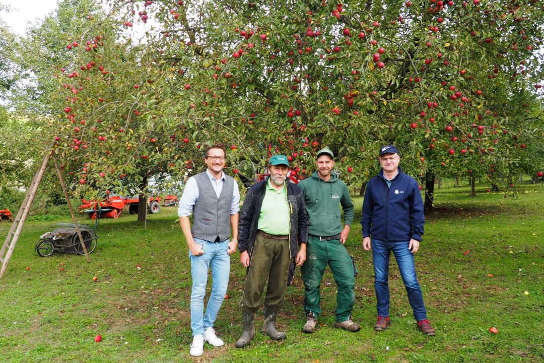 Thomas Lang (LVÖ Bayern), Georg Stöckl, Lorenz Stöckl, Dr. Norbert Schäffer (LBV) | © Franziska Wenger