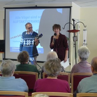 Auftaktveranstaltung mit den Bewohnern des AWO-Pflegeheims Wendelstein und einem BR-Radiojournalist | © AWO-Pflegeheim Wendelstein