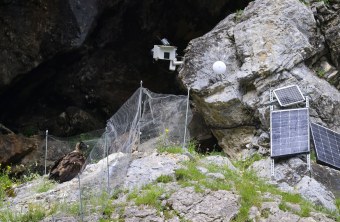Dagmar und Recka in der Nische mit Zaun, Kamera und Solarpanels | © Markus Leitner