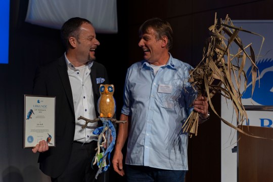 Naturfilmer Jan Haft und LBV-Vorstandsmitglied Hans-Joachim Fünfstück | © Manuel Zänger