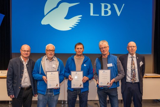 Ehrung Kreisvorsitzende 2026 (v.l.n.r.: Dr. Norbert Schäffer, Klaus Sanzenbacher, Zeno Bäumler, Christoph Daniel, Helmut Beran) | © Tobias Tschapka