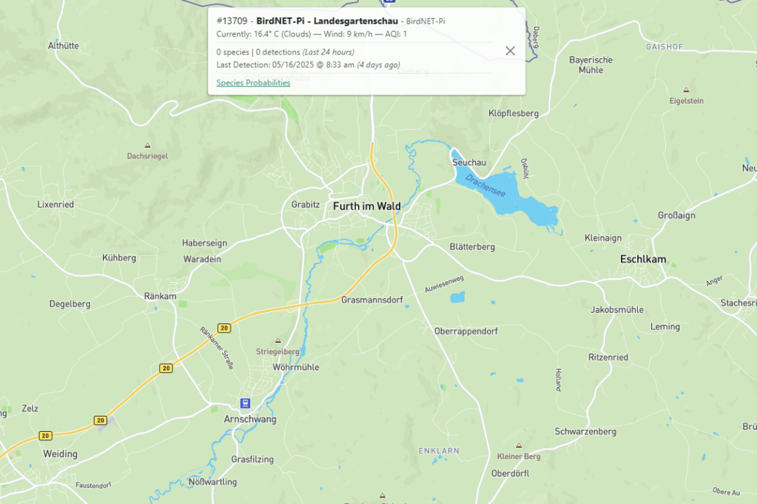 Live mithören durch die Horchbox | © BirdWeather