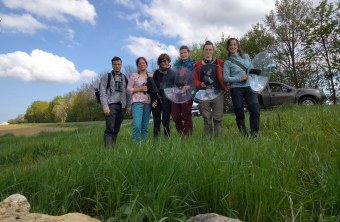 Bioakustik-Workshop mit (v.l.) Paweł Szymański, Dagmar Kobbeloer, Tereza Petrusková, Marlis Heyer, Lisa Gill und Lia Zampa | © LBV