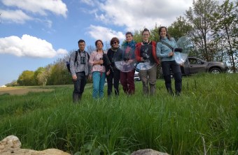 Bioakustik-Workshop mit (v.l.) Paweł Szymański, Dagmar Kobbeloer, Tereza Petrusková, Marlis Heyer, Lisa Gill und Lia Zampa | © LBV