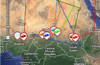 Aktuelle Aufenthaltsorte der acht Kuckucke in Afrika | © LBV