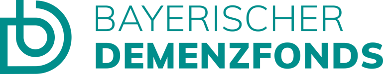 Das Logo des Bayerischen Demenzfonds zeigt stilisierte Buchstaben in Türkis, passend zur Arbeit des LBV im Naturschutz.