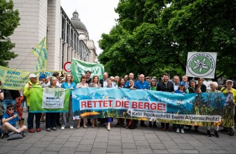 Rettet die Berge Protest-Aktion | © Anja Mörk