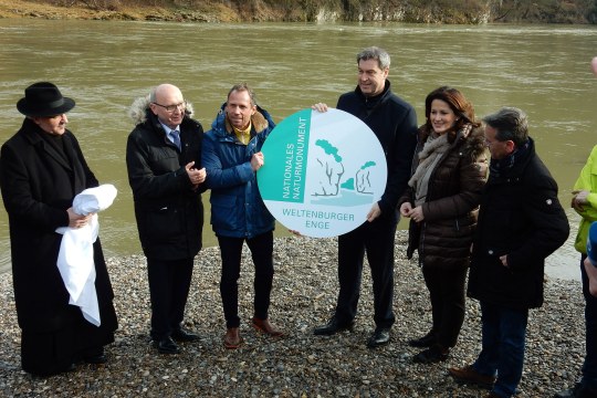 Nationales Naturmonument Bayern mit Abt. Freihart, Landrat Neumeyer, Thorsten Glauber, Markus Söder, Michaela Kaniber, Hartmann | © Christian Stierstorfer