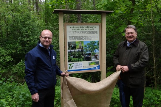 Norbert Schäffer und Helmut Brunner bei der Ausweisung des Rainer Walds zum Naturwaldreservat | © Martin Werneyer