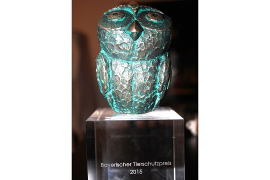 Bayerischer Tierschutzpreis 2015 ist eine Eule aus Kupfer | © StMUV