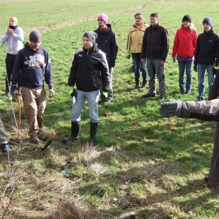 Gruppenbild der Siemens Mitarbeiter bei der Biotop-Pflege | © R. Güßregen