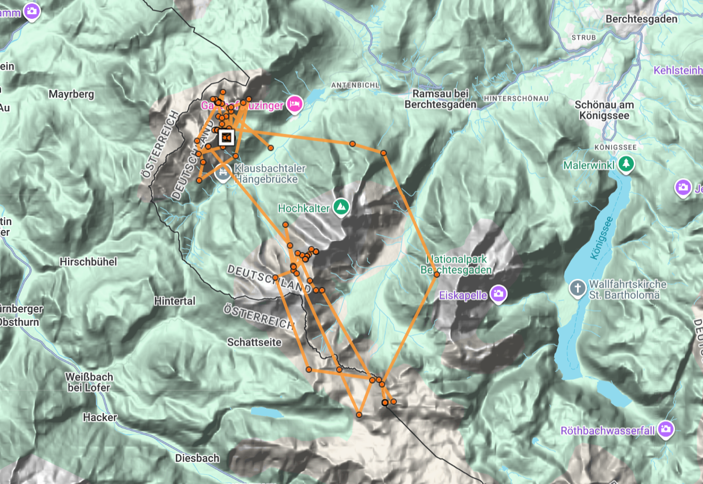 Satellitenbild Route Luisa |© Screenshot LBV