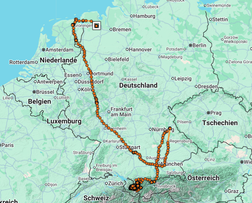 Vinzenz Reiseroute |© LBV