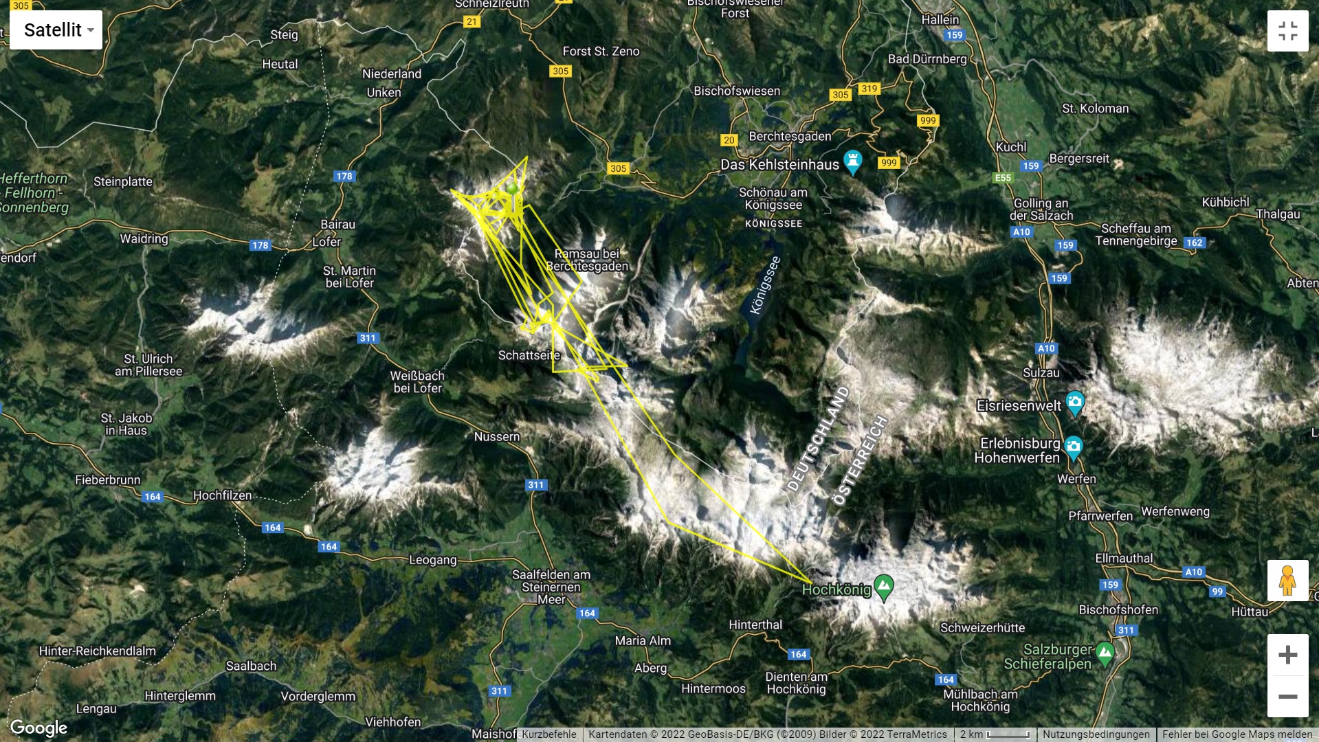 Die bisherigen Flüge von Recka |© D. Schuhwerk LBV